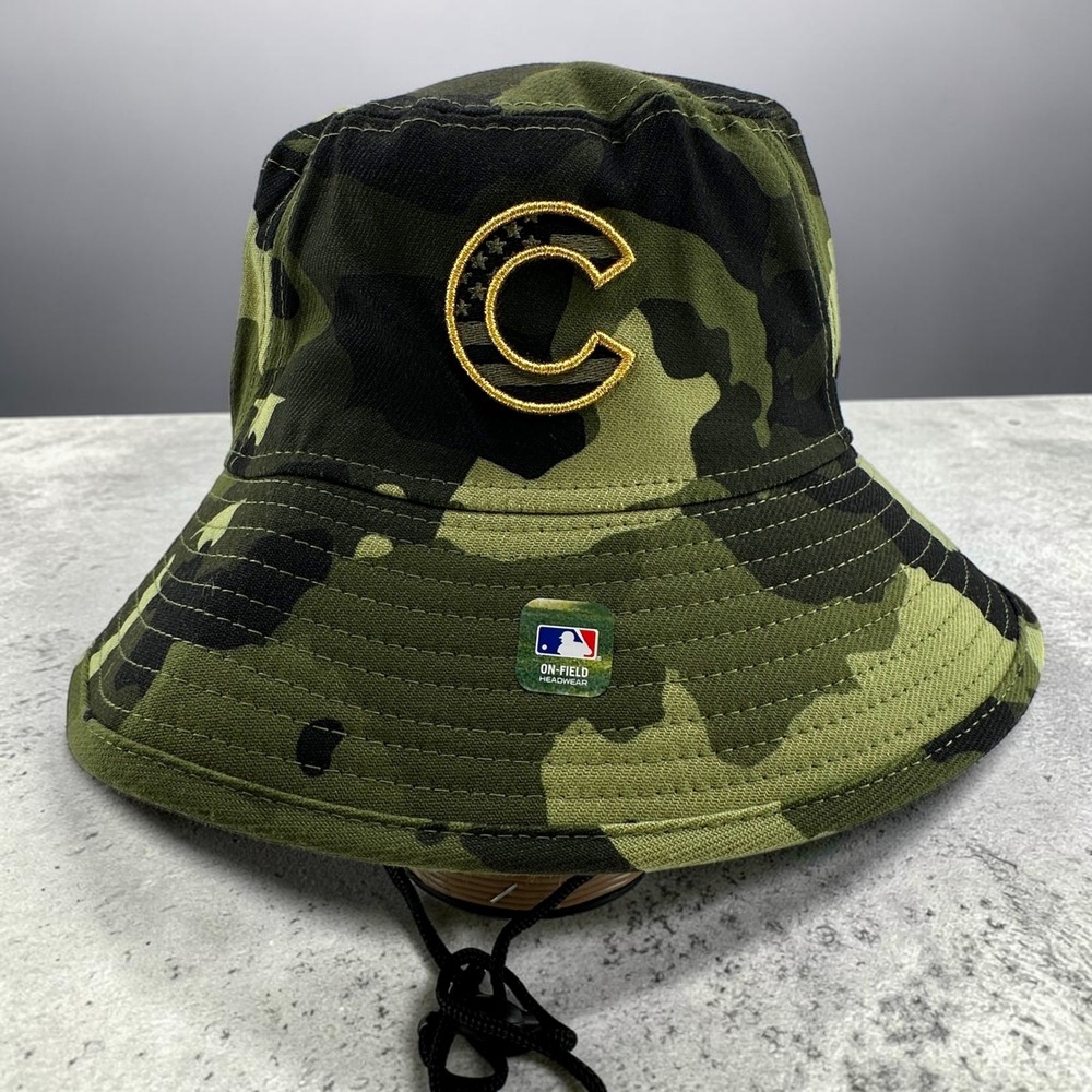 Chicago Cubs Armed Forces‎ Day Bucket Hat Mens OSFM Stretch New Era Camo MLB NEW
